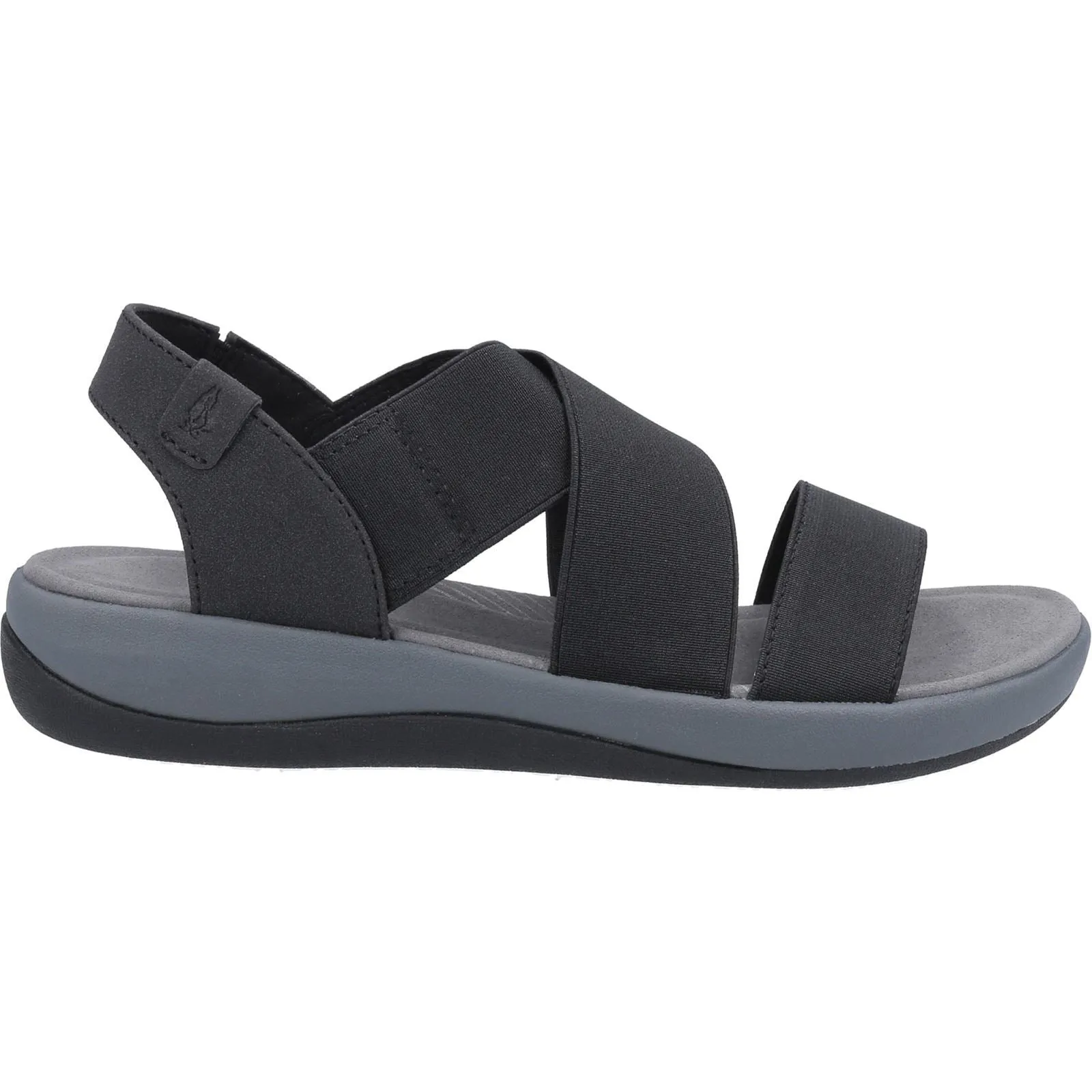 Hush Puppies Sophia Elastic Cross Strap Ladies in Black