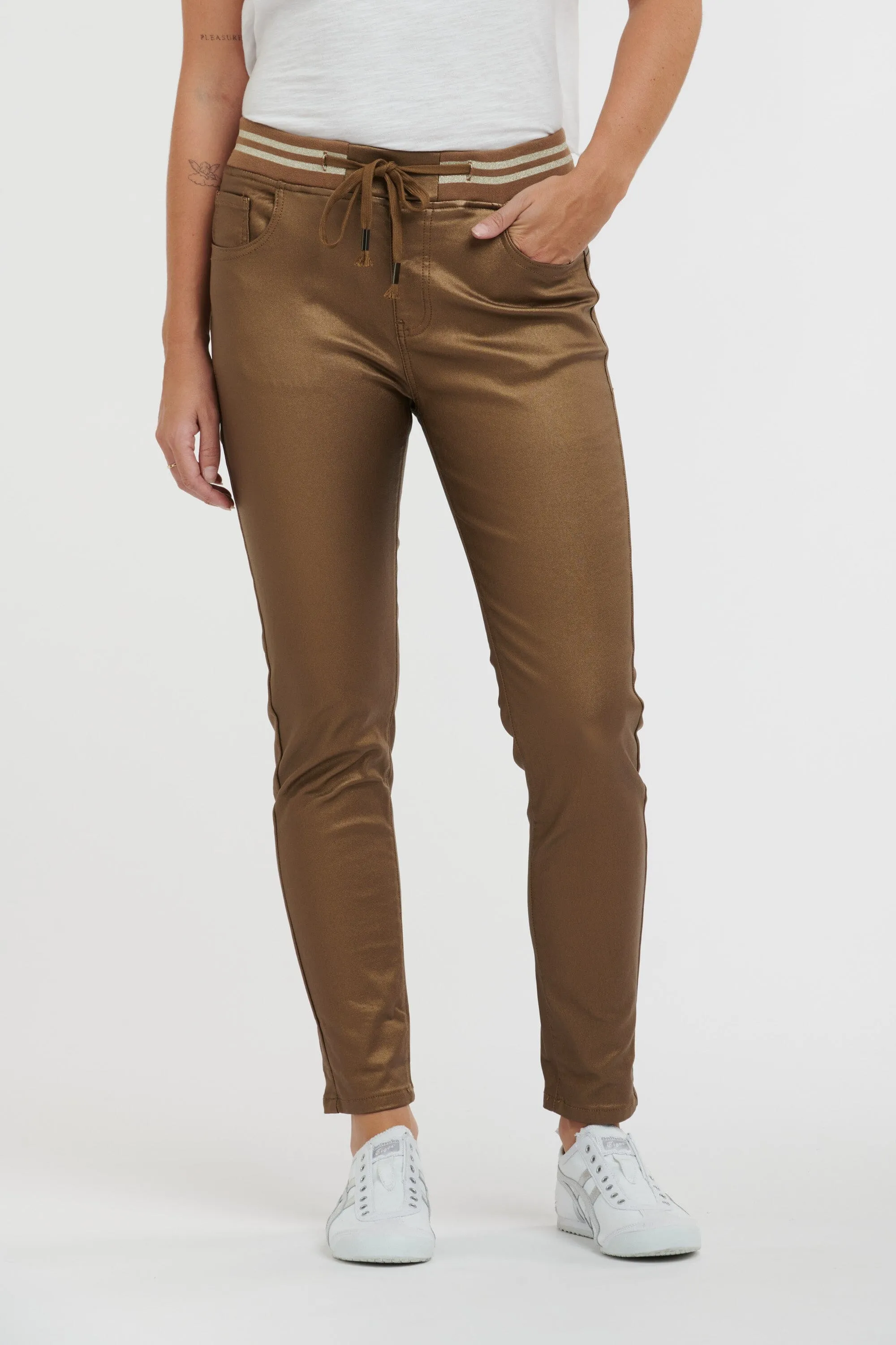 ITALIAN STAR Pleather Tommy Jean - Gold