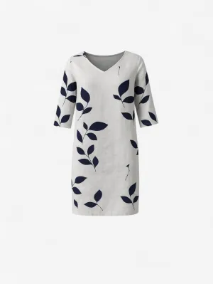 Jada | Women's Casual Print V Neck Half Sleeve Midi Dress