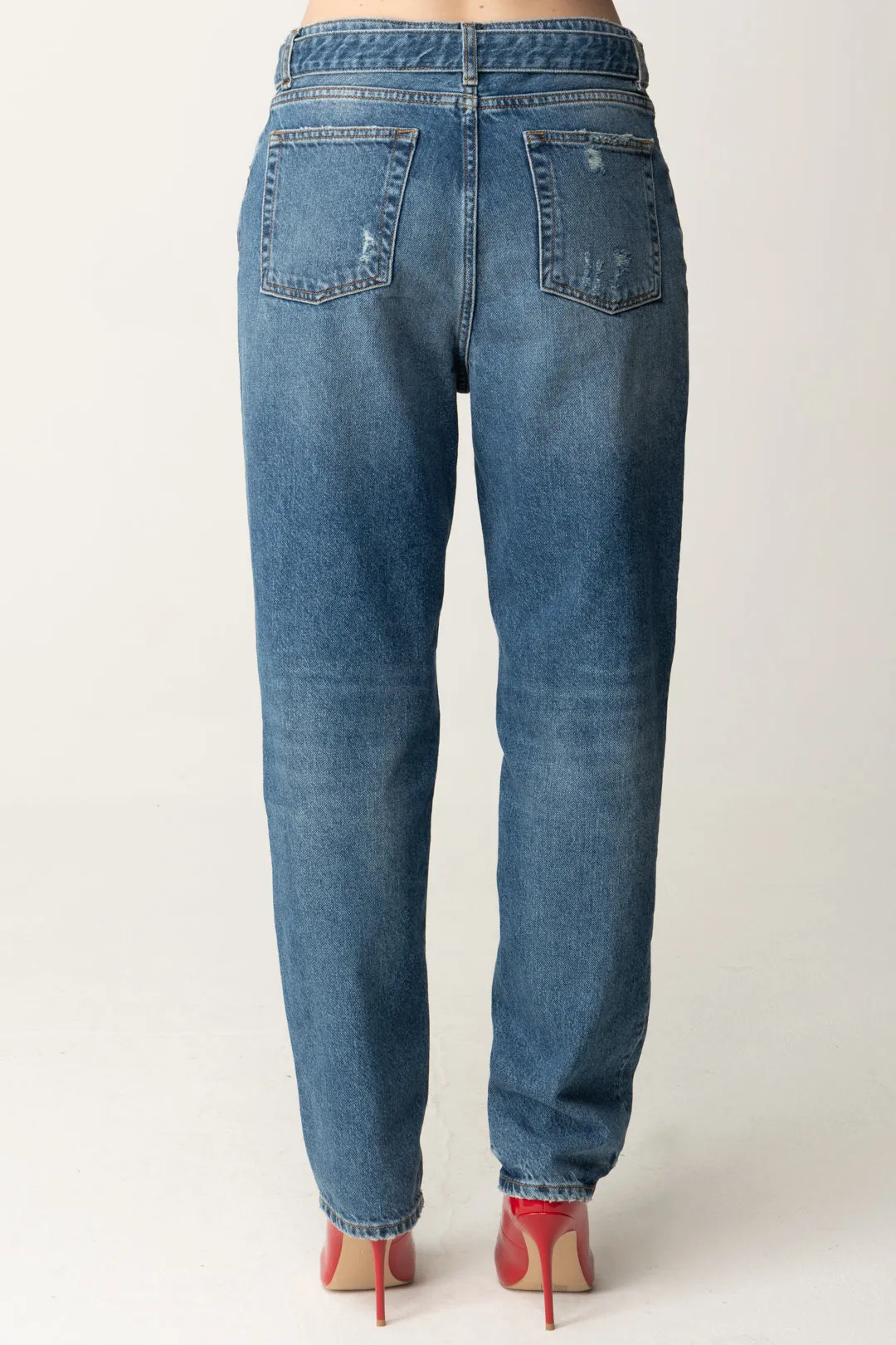 Jeans con Cintura Logo Oval T