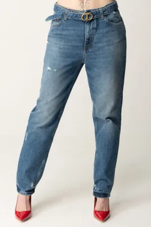 Jeans con Cintura Logo Oval T
