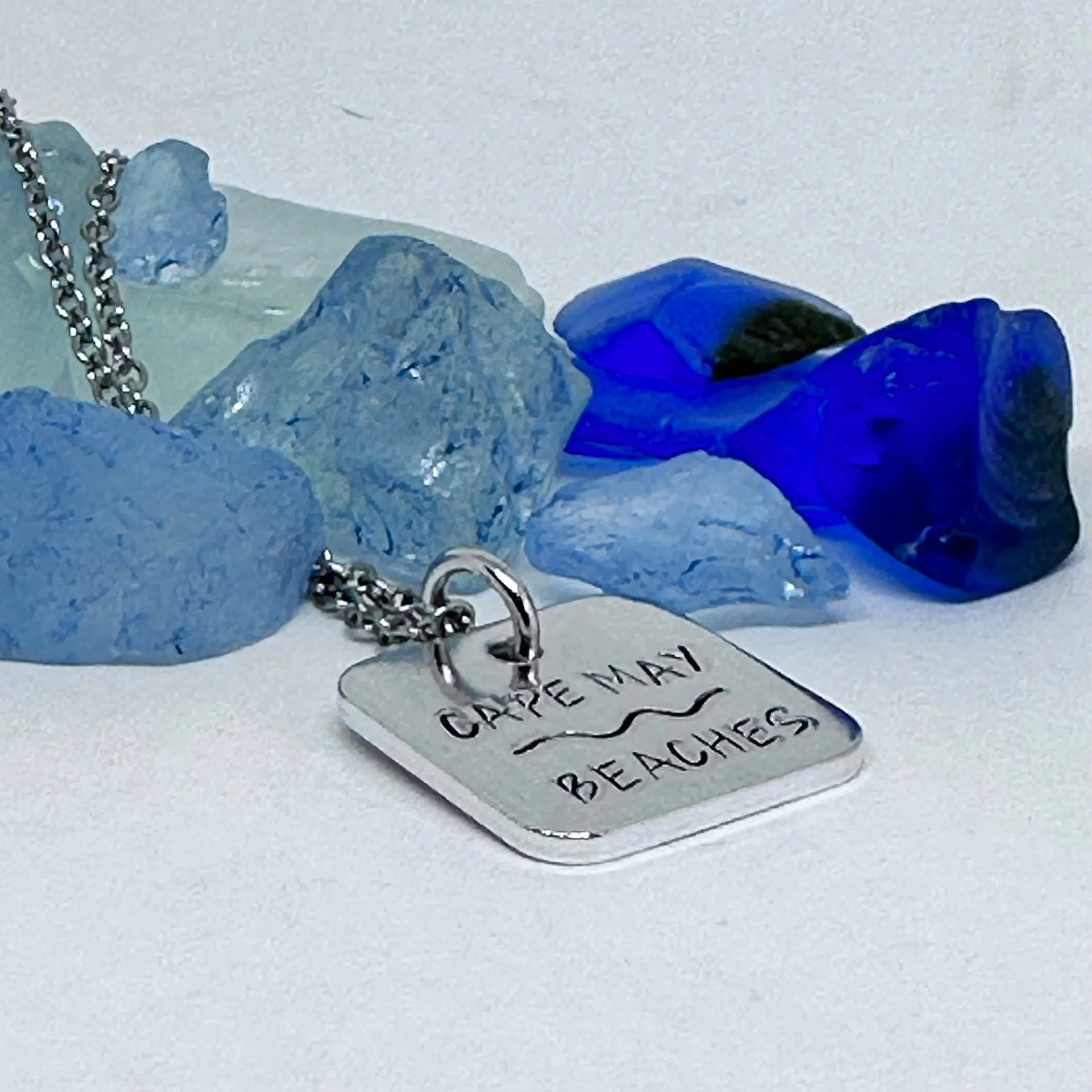 Jersey Shore Season "Badge" Hand Stamped Necklace | Down the Shore | Beach Badge Season Necklace | Cape May | Avalon | Asbury