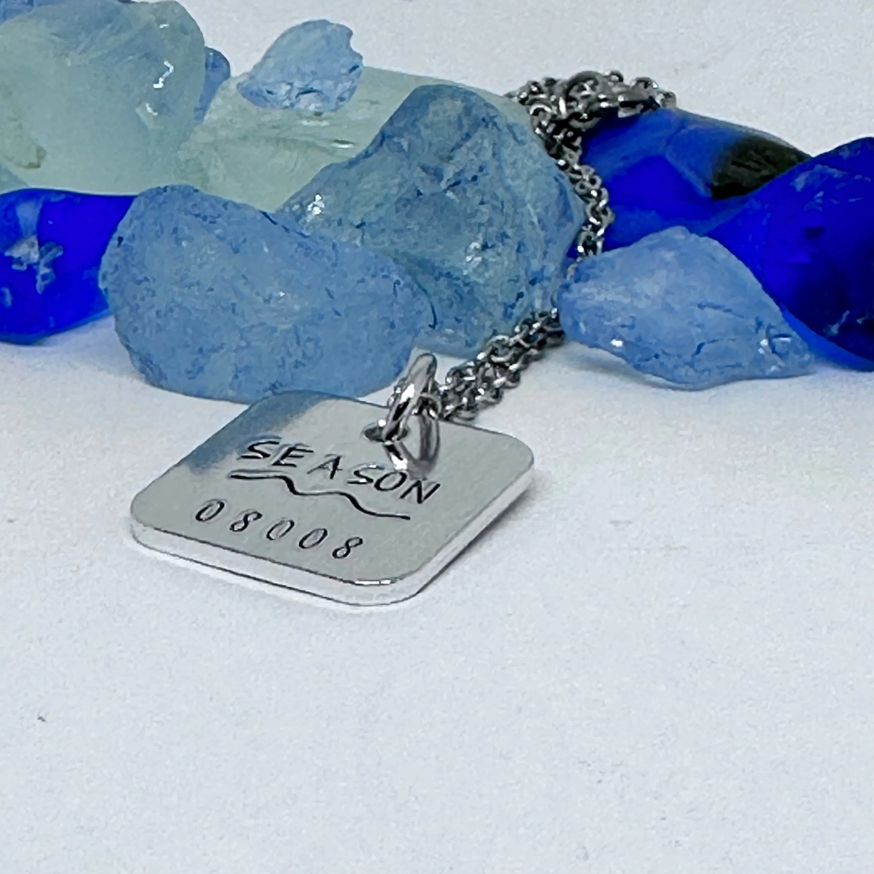 Jersey Shore Season "Badge" Hand Stamped Necklace | Down the Shore | Beach Badge Season Necklace | Cape May | Avalon | Asbury