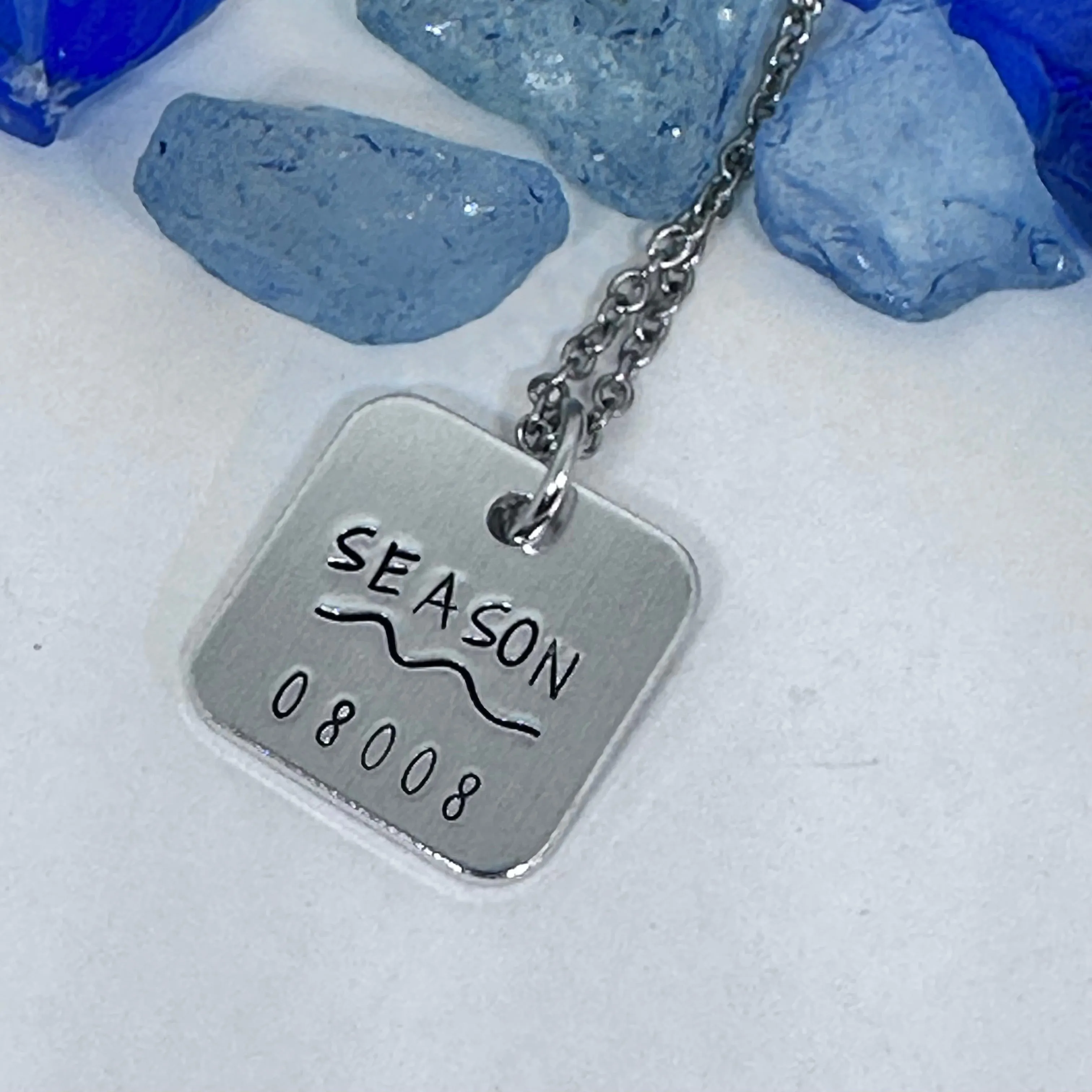 Jersey Shore Season "Badge" Hand Stamped Necklace | Down the Shore | Beach Badge Season Necklace | Cape May | Avalon | Asbury
