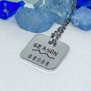 Jersey Shore Season "Badge" Hand Stamped Necklace | Down the Shore | Beach Badge Season Necklace | Cape May | Avalon | Asbury