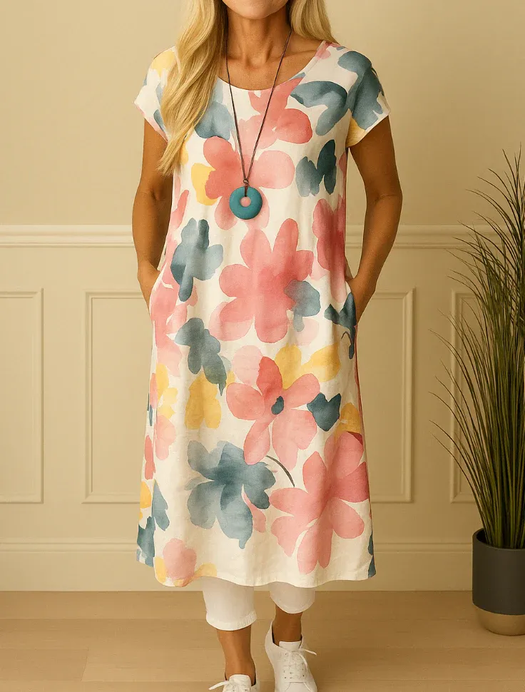 Jessica - Delicate spring dress with butterfly colors