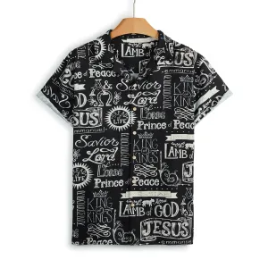JESUS PRINCE OF PEACE PRINTED ALOHA SHIRT