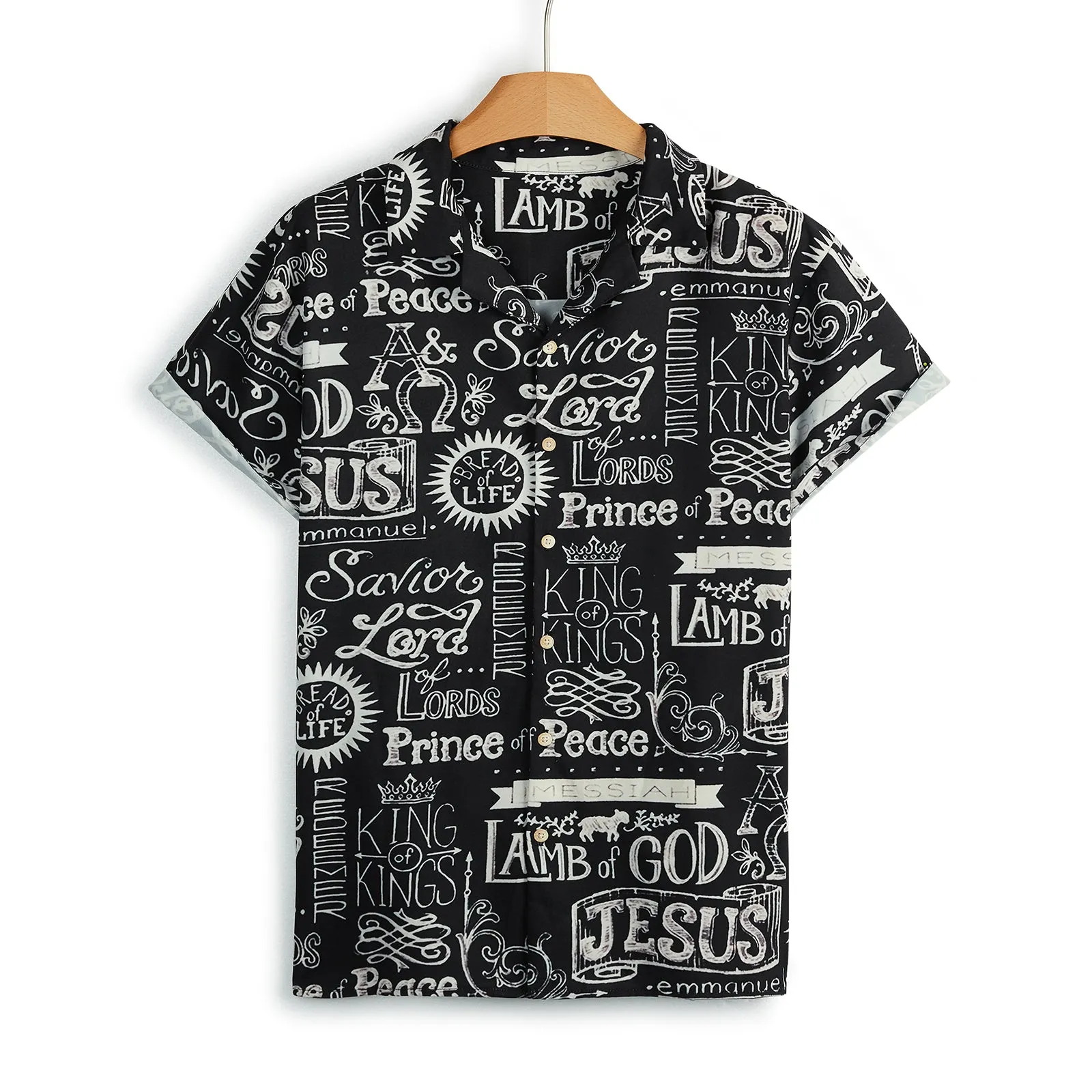 JESUS PRINCE OF PEACE PRINTED ALOHA SHIRT