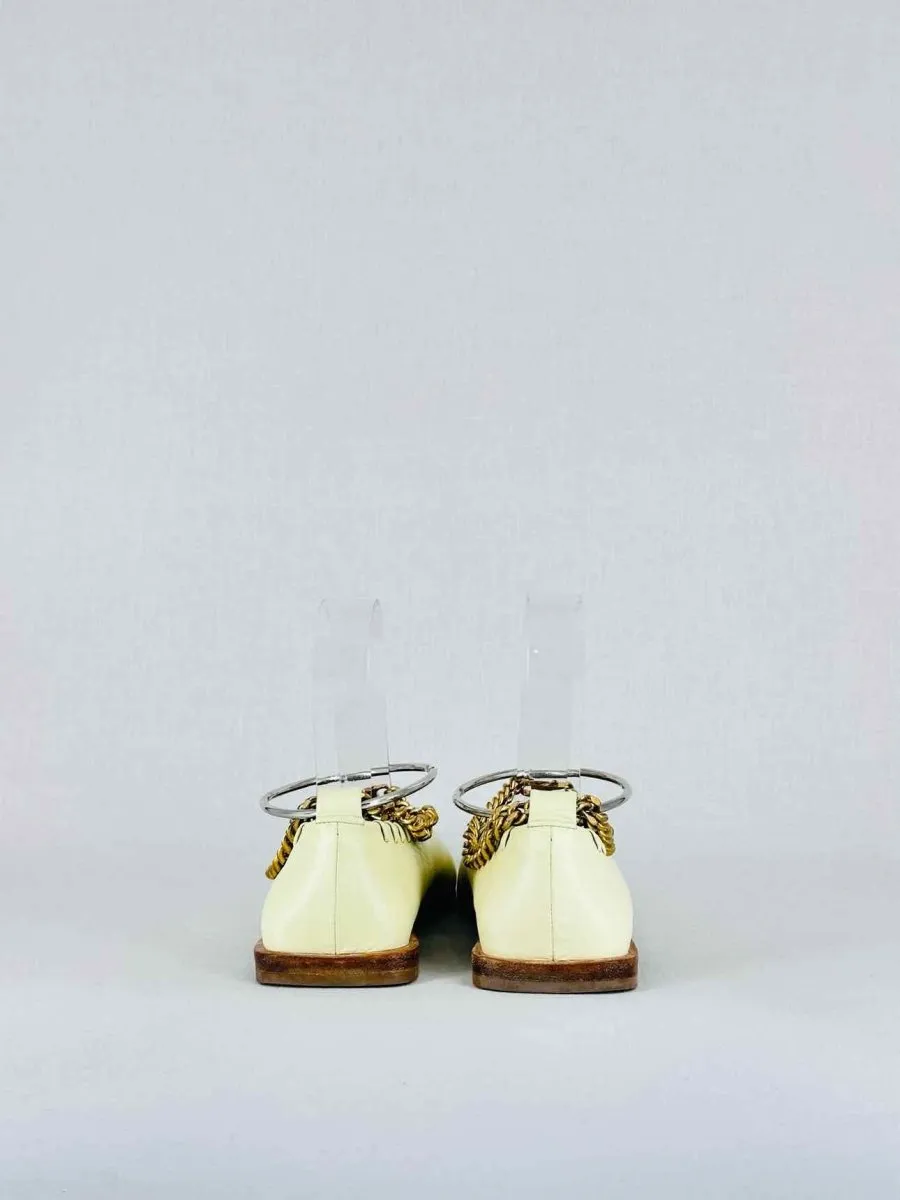 JIL SANDER Ring Cream Ballerinas 38
