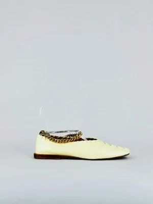 JIL SANDER Ring Cream Ballerinas 38