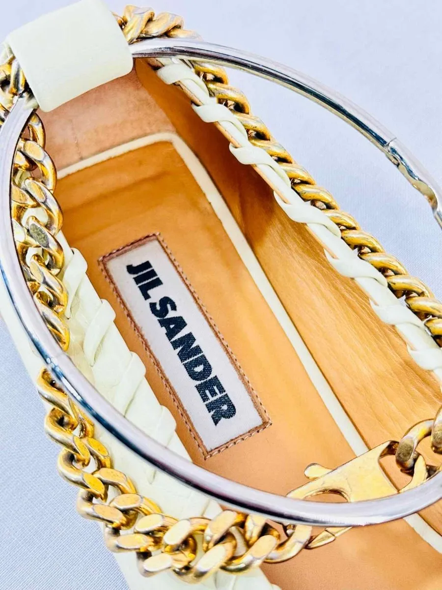 JIL SANDER Ring Cream Ballerinas 38