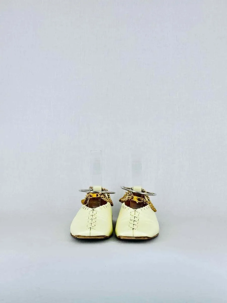 JIL SANDER Ring Cream Ballerinas 38
