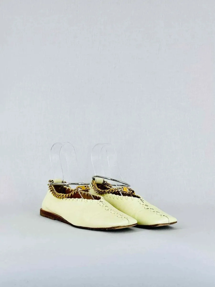 JIL SANDER Ring Cream Ballerinas 38