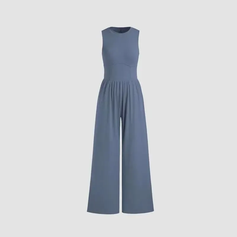 Jora Sleeveless Wide-Leg Bustier Jumpsuit