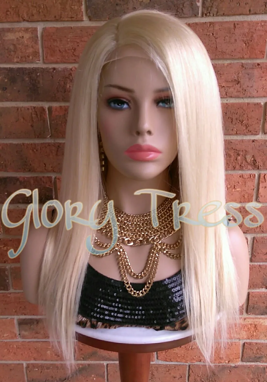 Lace Front Wig - Wigs - Glory Tress - Human Hair Wig - 100% Brazilian Remy Wig - Bleach Blonde Wig - 13x4 Free Parting // FERVENT