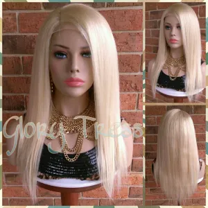 Lace Front Wig - Wigs - Glory Tress - Human Hair Wig - 100% Brazilian Remy Wig - Bleach Blonde Wig - 13x4 Free Parting // FERVENT