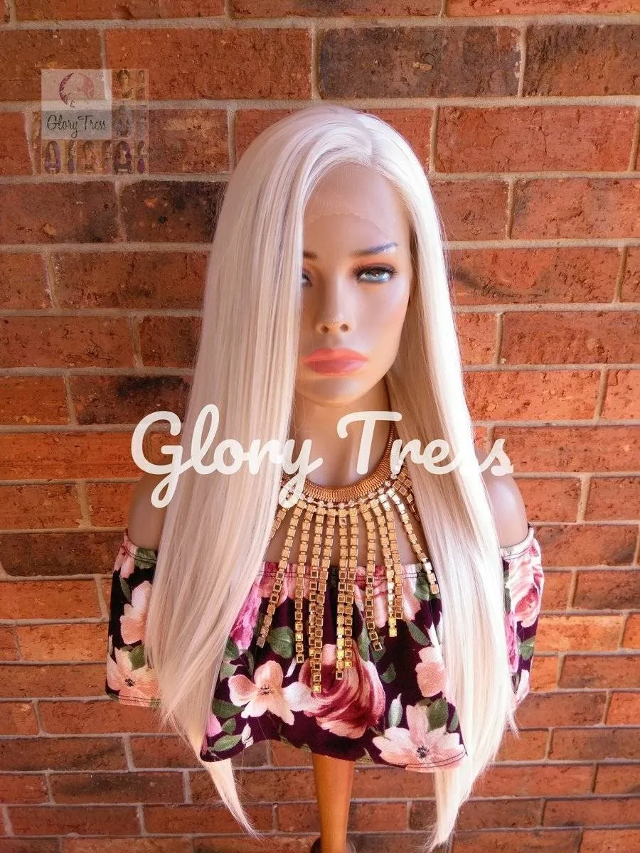 Lace Front Wig, Wigs, White Platinum Blonde Wig,  Long Straight Wig, 60 White Blonde Wig,  Free Parting, Soft Swiss Lace, ON SALE // PURE