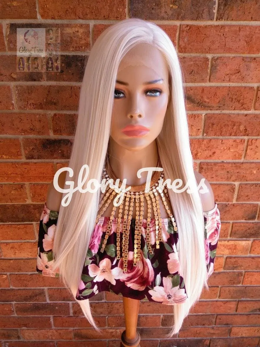 Lace Front Wig, Wigs, White Platinum Blonde Wig,  Long Straight Wig, 60 White Blonde Wig,  Free Parting, Soft Swiss Lace, ON SALE // PURE