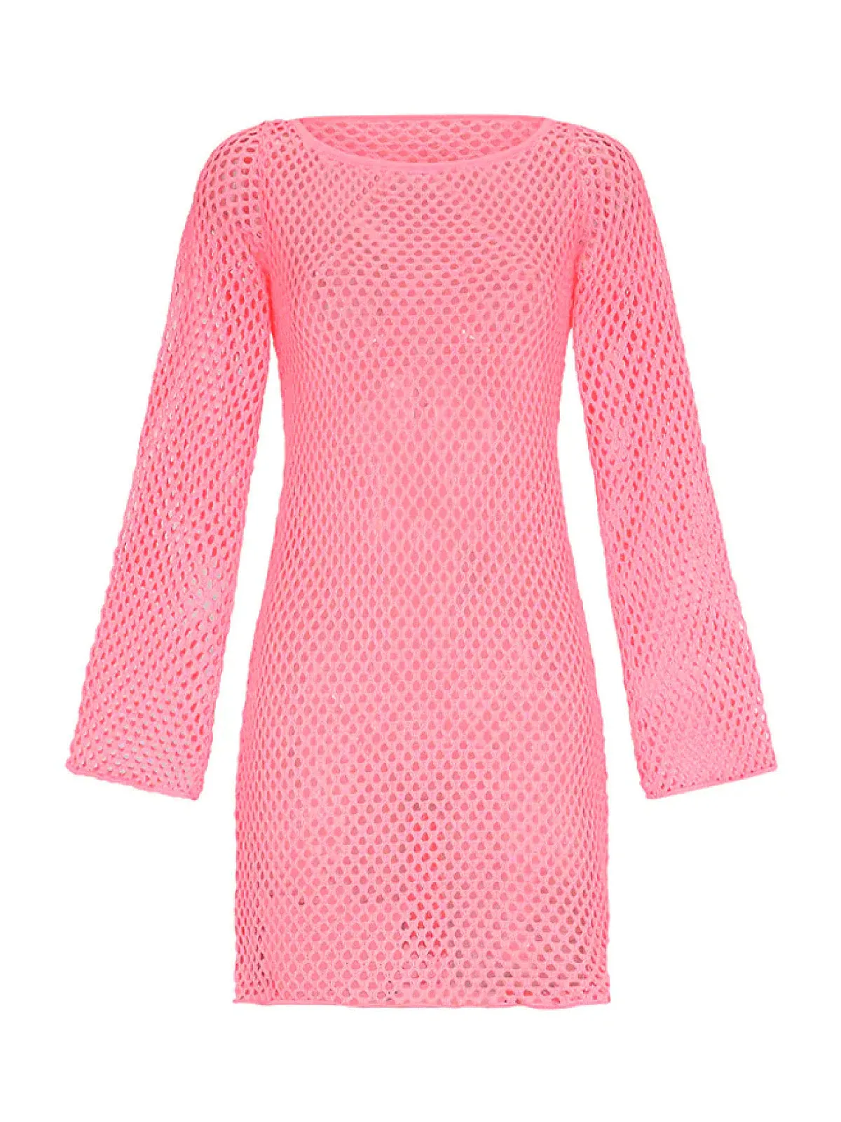 Lana Neon Pink Crochet Dress ::RET
