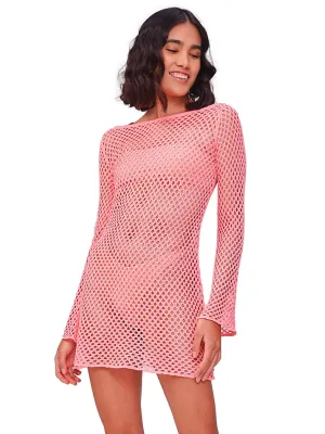 Lana Neon Pink Crochet Dress ::RET