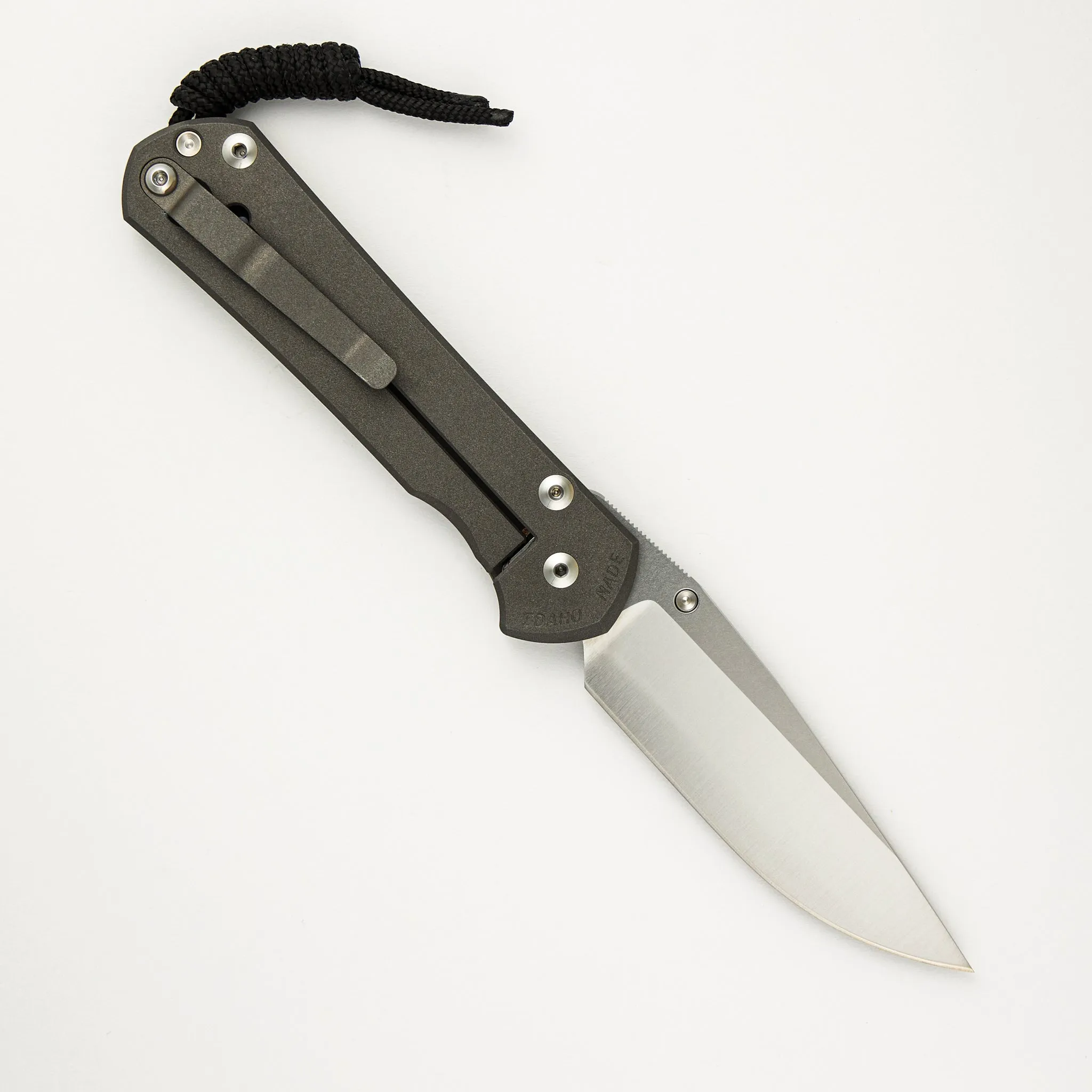 Large Sebenza 31 - Unique Graphic - Drop Point CPM MagnaCut Blade - Silver Single Thumb Lug