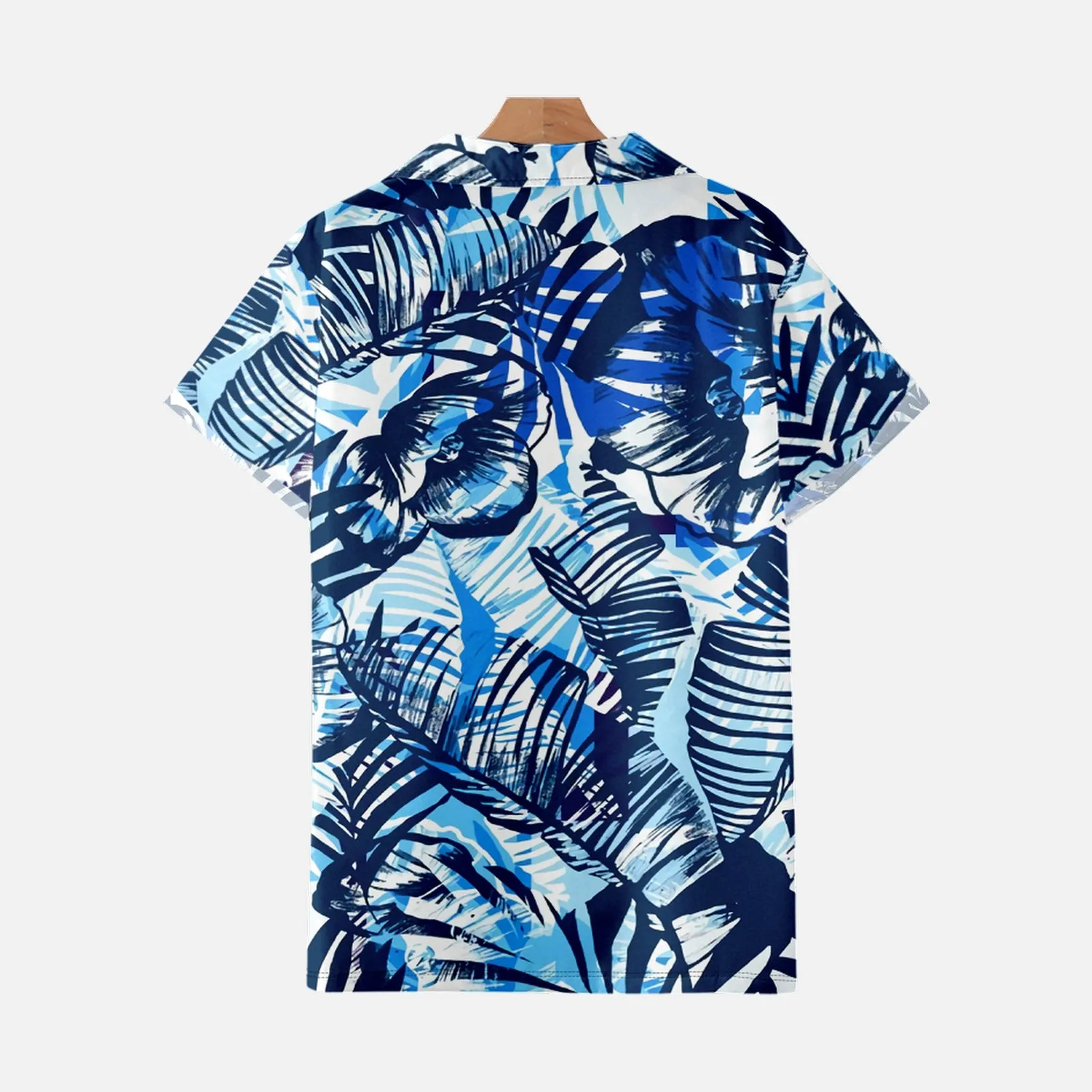 LEAVES PRINTED ALOHA SHIRT