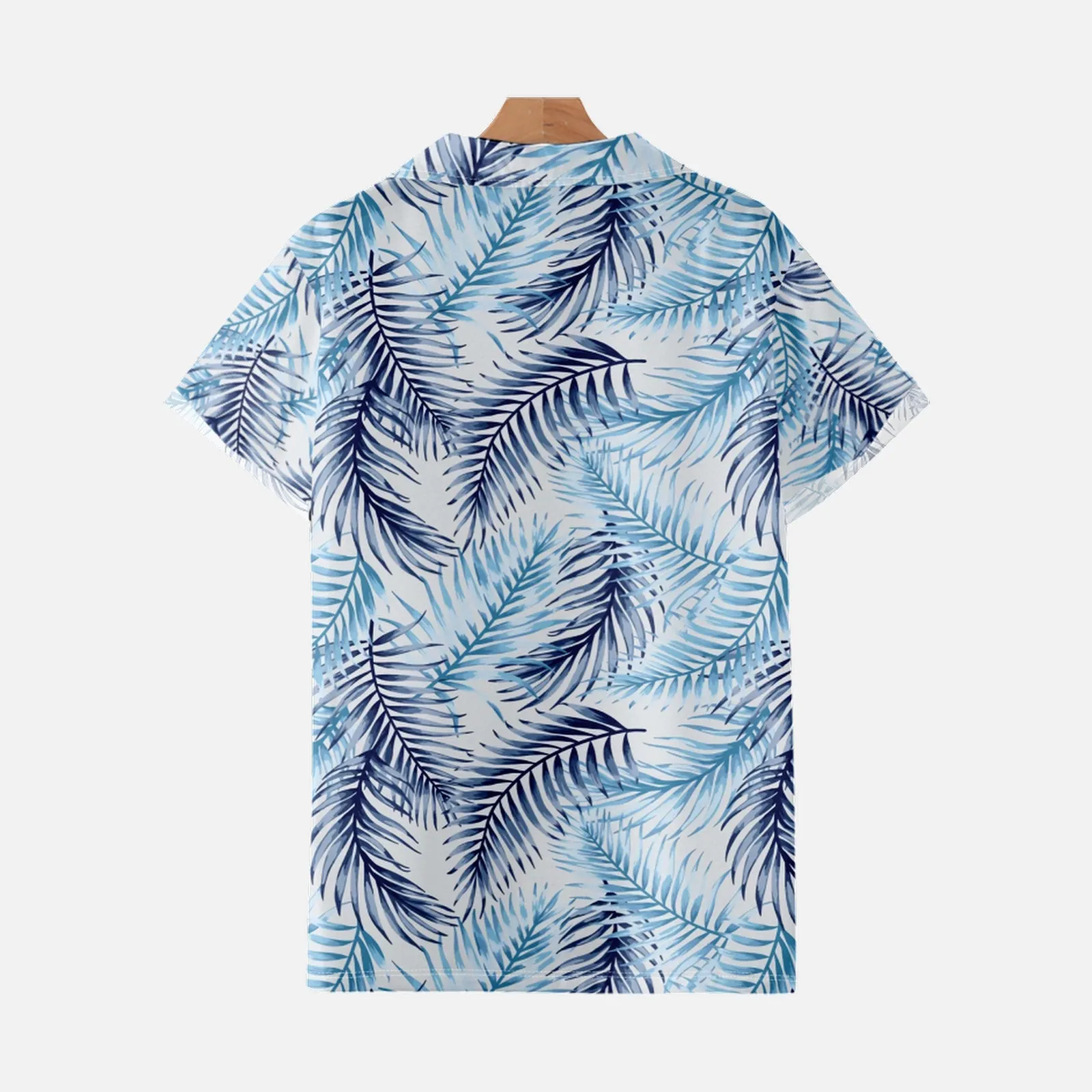 LEAVES PRINTED ALOHA SHIRT
