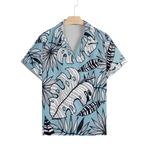 LEAVES PRINTED ALOHA SHIRT