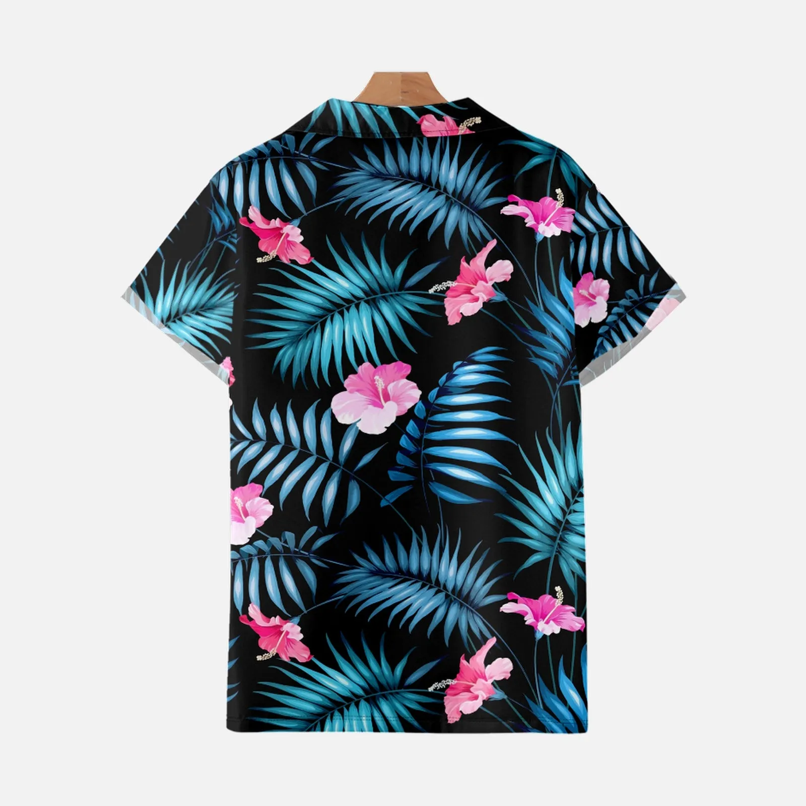 LEAVES PRINTED ALOHA SHIRT