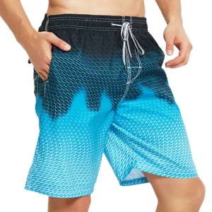 LINE TEXTURE GRADIENT BLUE 11'' INSEAM SWIM TRUNKS