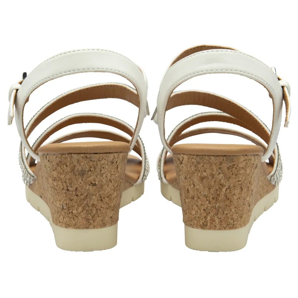 Lotus Goldie White Sandals