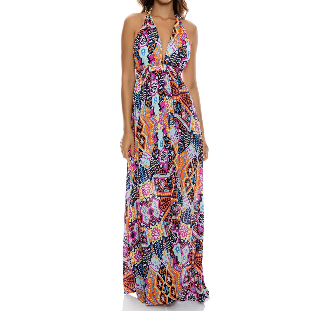 MARACUYA KISSES - Deep Plunge Long Dress