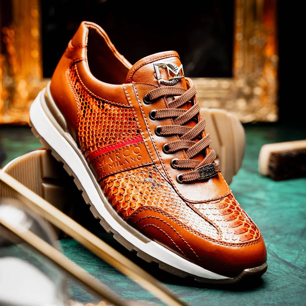 Marco Di Milano Brescia Honey Python & Calfskin Sneakers