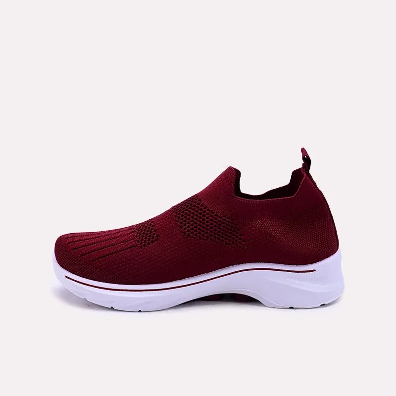 Maroon Slip On Sneakers Women 0440812