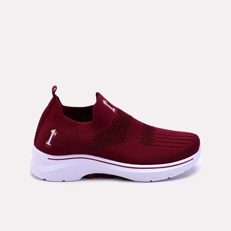 Maroon Slip On Sneakers Women 0440812