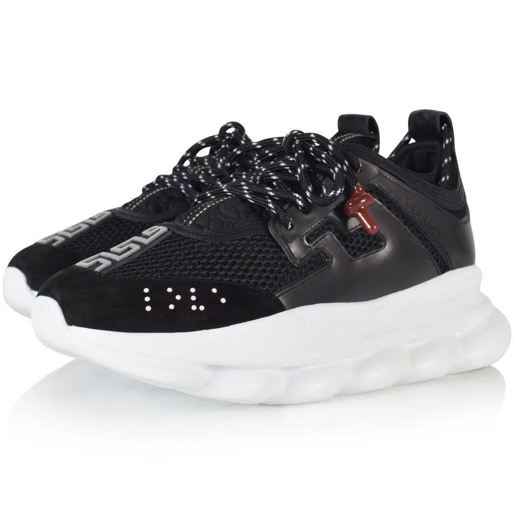 Men's Versace Leather Sneakers-Black