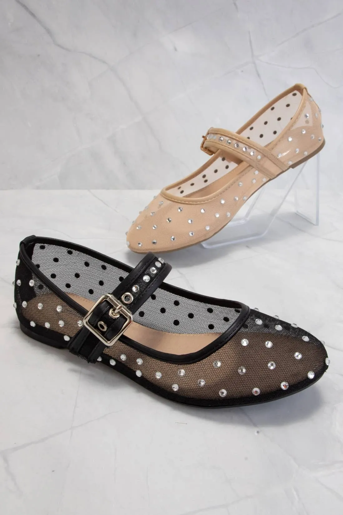 Mesh Mary Jane Flats