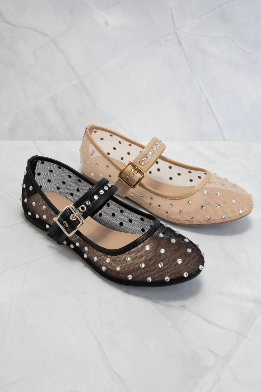 Mesh Mary Jane Flats