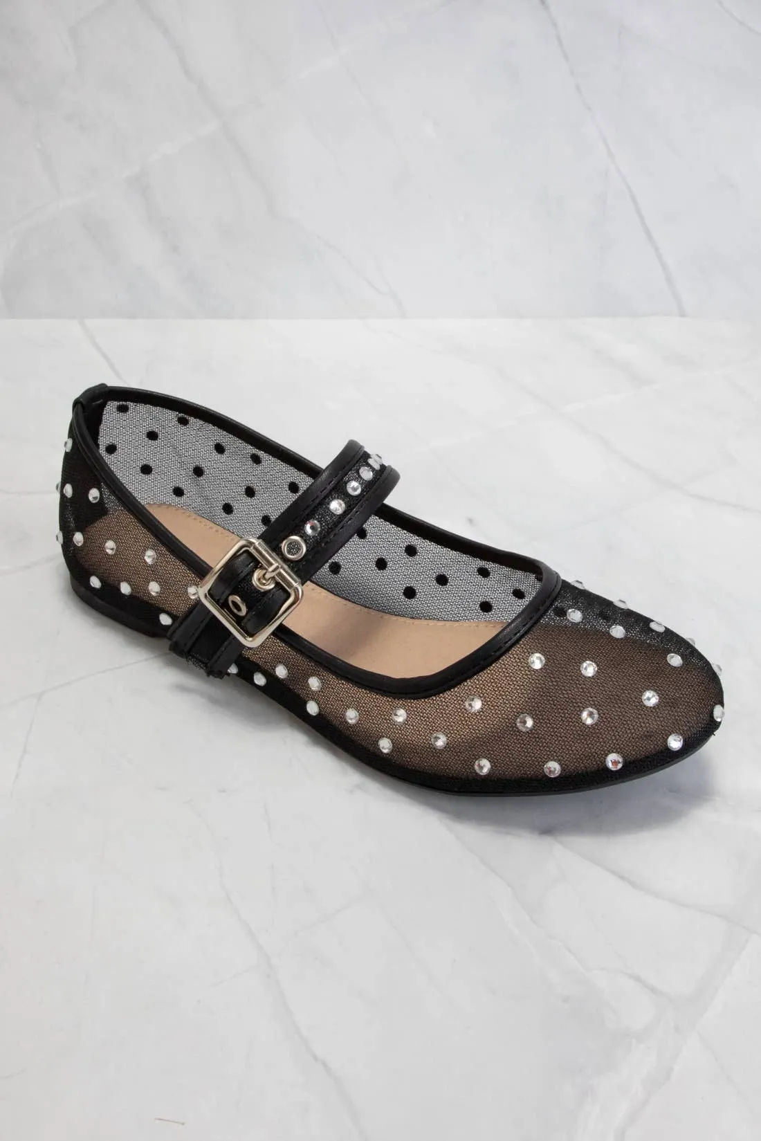 Mesh Mary Jane Flats
