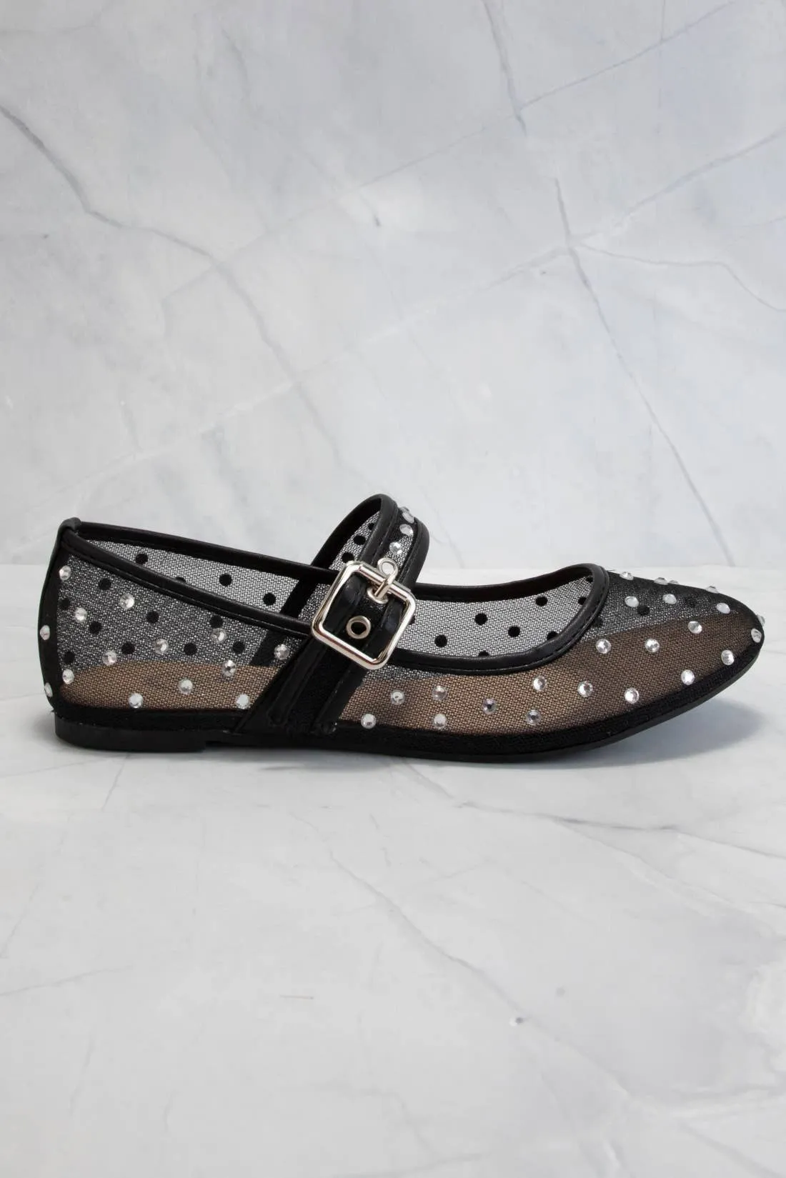 Mesh Mary Jane Flats
