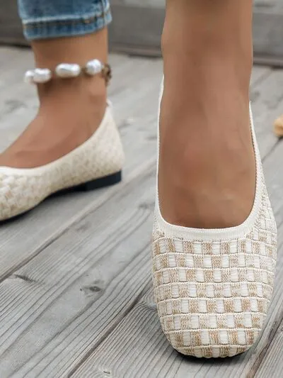 Mesh Round Toe Flat Slip-Ons