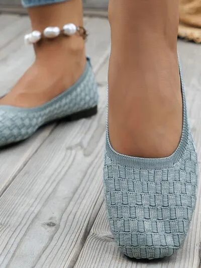 Mesh Round Toe Flat Slip-Ons