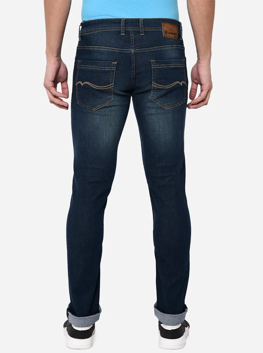 Mid Blue Washed Narrow Fit Jeans | Greenfibre