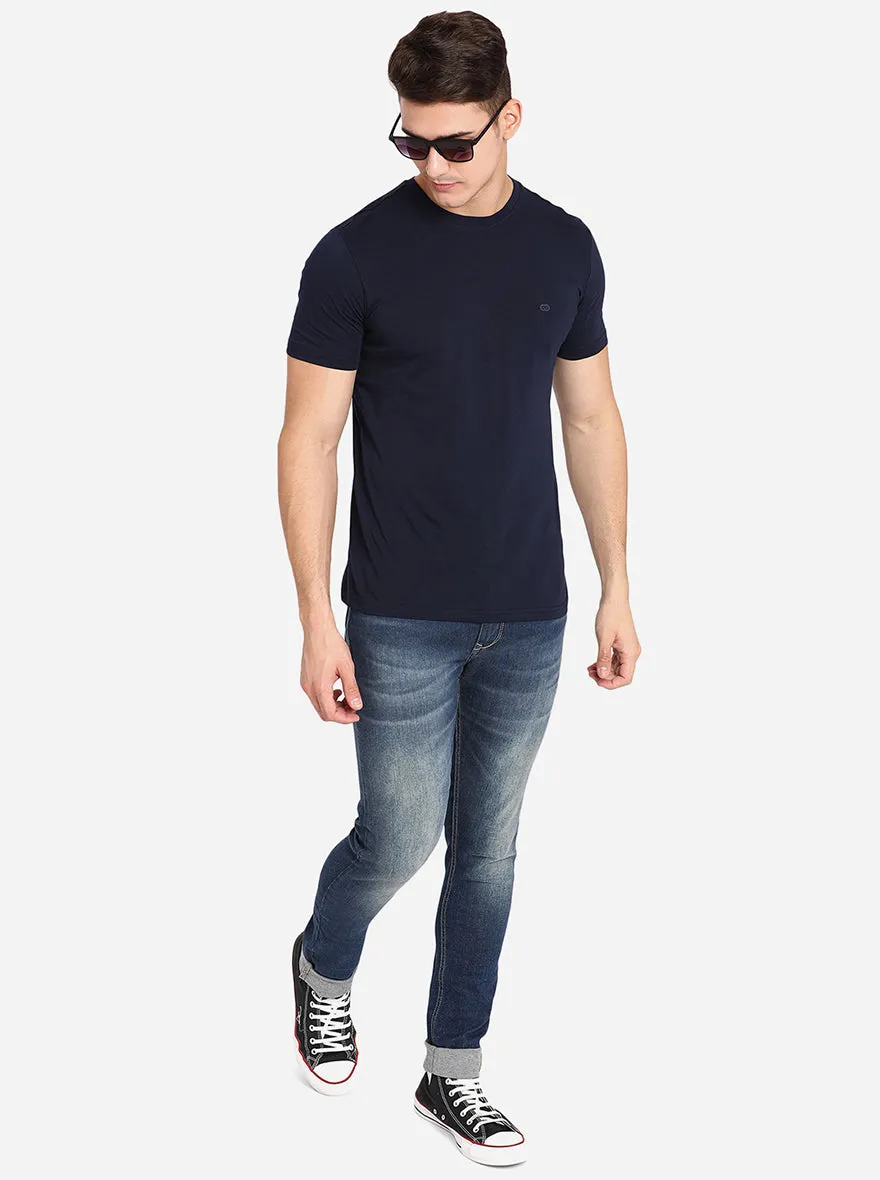 Mid Blue Washed Narrow Fit Jeans | Greenfibre