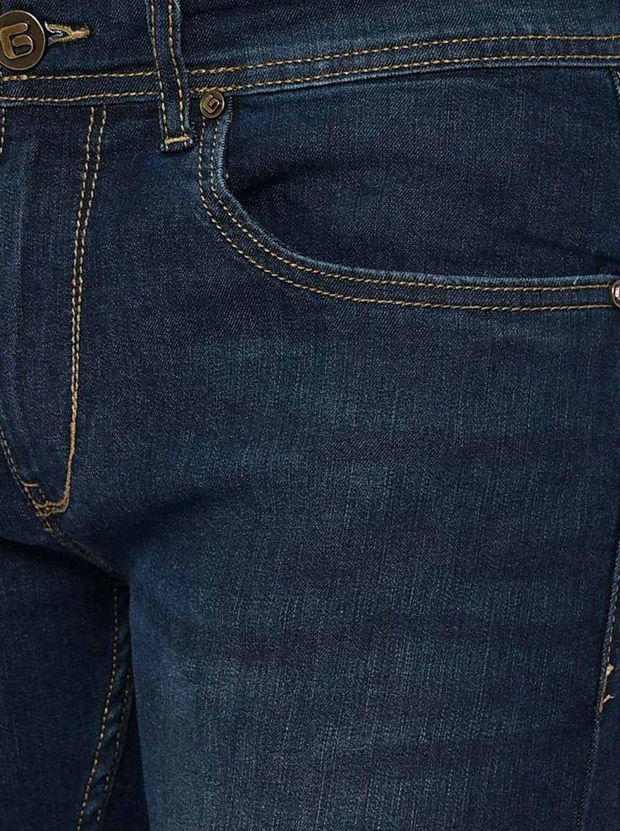 Mid Blue Washed Narrow Fit Jeans | Greenfibre