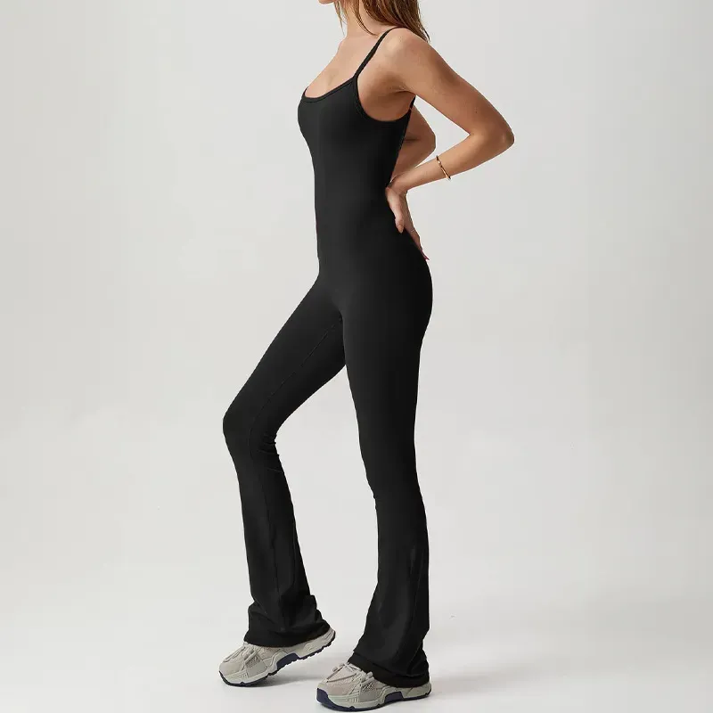 Mona Seamless Strappy Bodycon Flared Jumpsuit