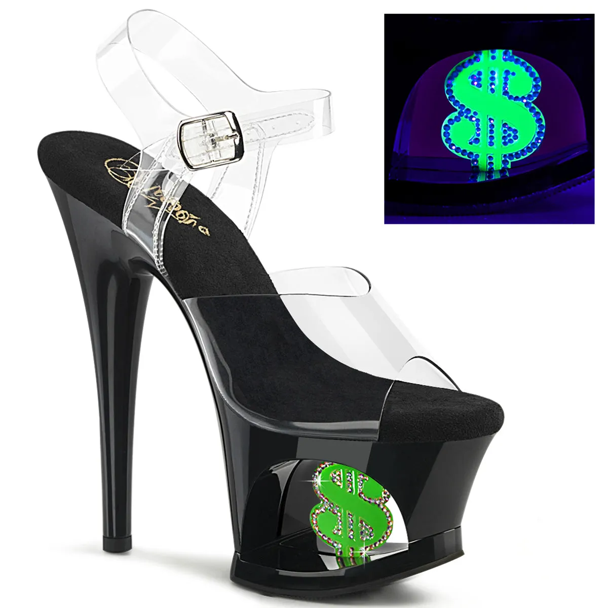 MOON-708USD  Clear/Black-Neon Green