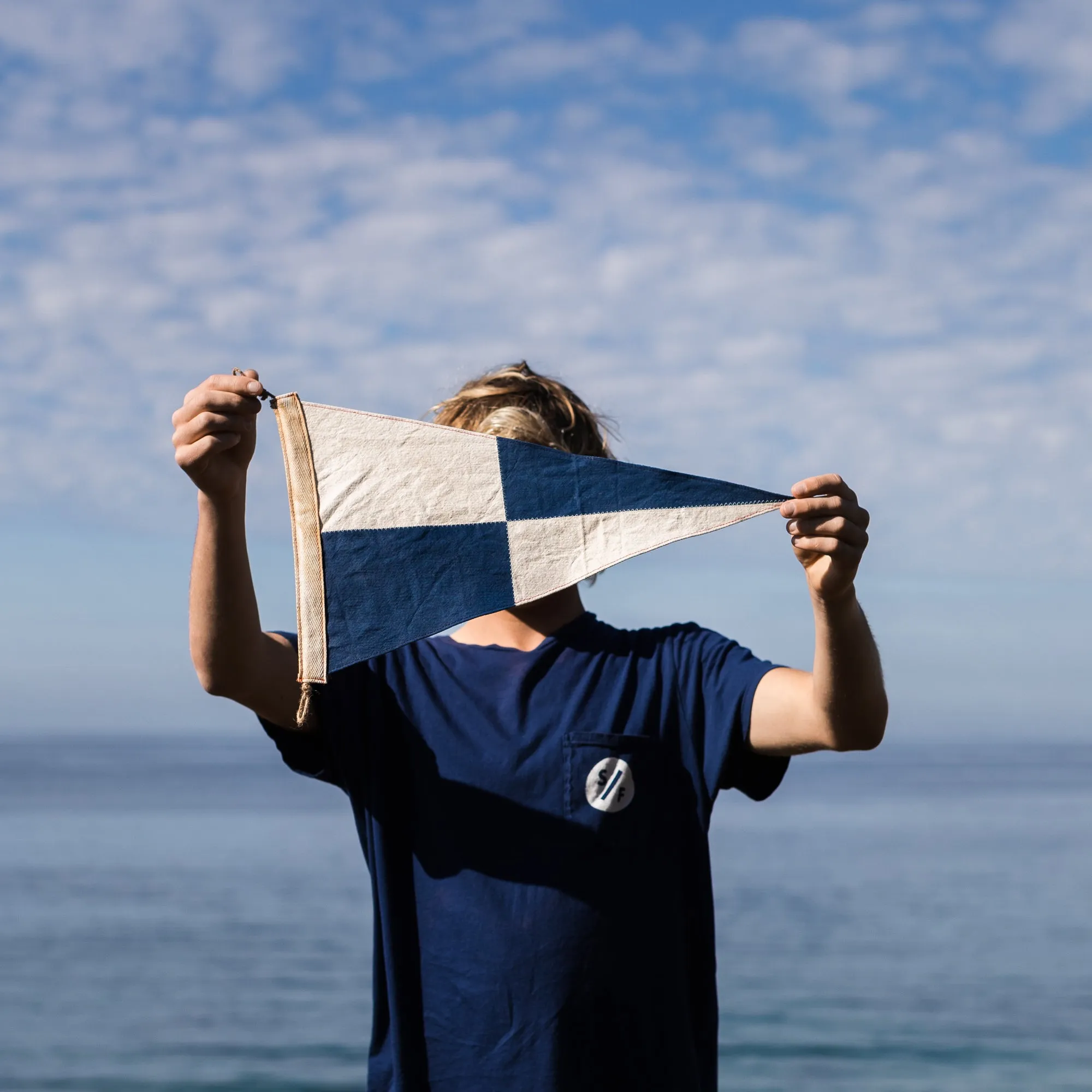 Navy Check Flag