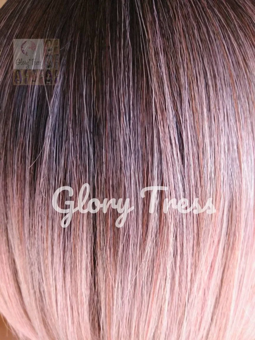 New Arrival// Pink Bob Wig, Ombre Pink Wig, Straight Bob Lace Front Wig, Ready To Ship // BEHOLD
