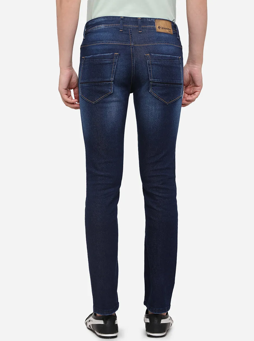 Night Blue Washed Slim Fit Jeans | JadeBlue